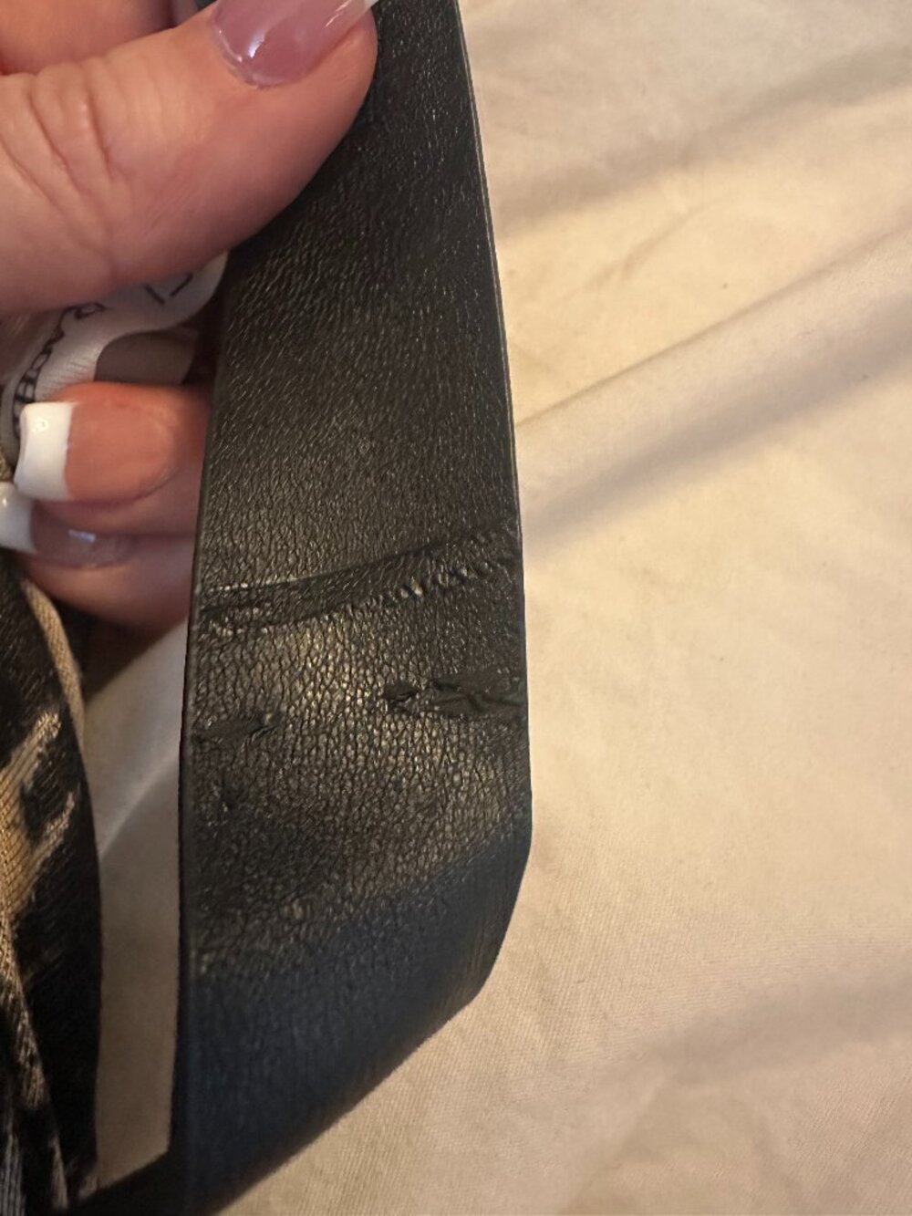 RACHEL Rachel Roy Maxi Dress Women’s XS Cream & Black Print Leather Straps *FLAW - Picture 6 of 16